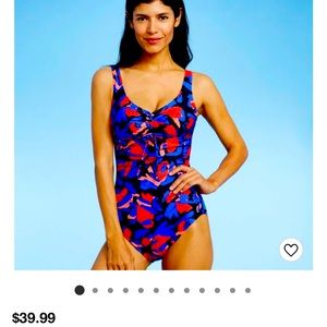 Women’s Cinch Front one piece swimsuit- Aqua green